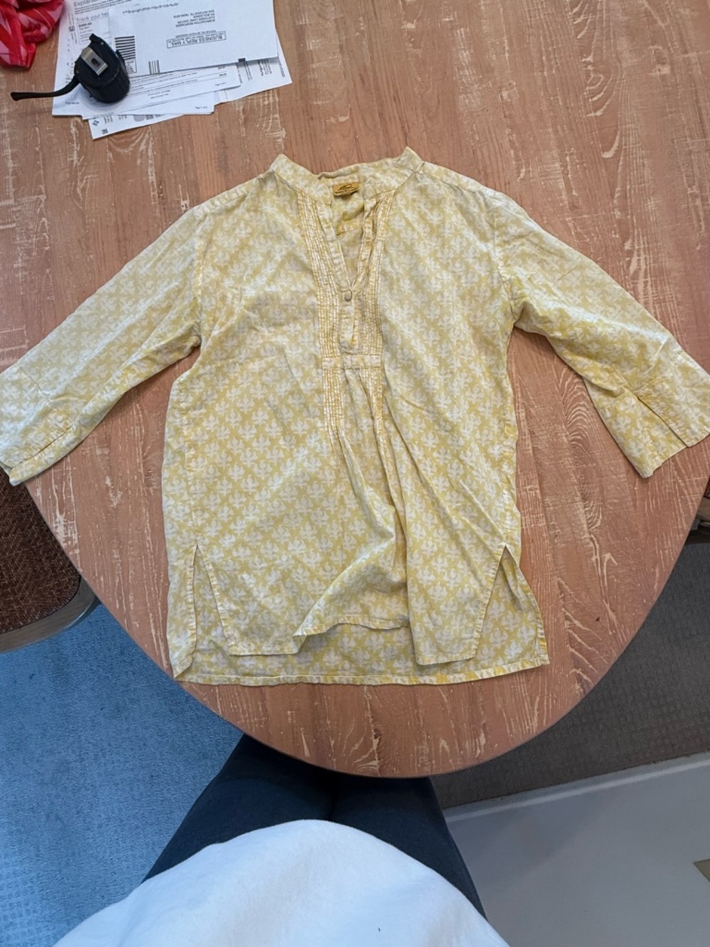 Roberta Roller Rabbit Yellow Printed Tunic Top - Picture 3 of 8